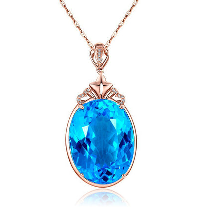 Dove Egg Sapphire Necklace Jewelry Female