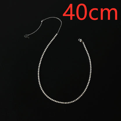 New Real Gold Plating Micro-Inlaid 8mm Zircon Tennis Chain Hiphop Hip Hop Jewelry Men's Necklace