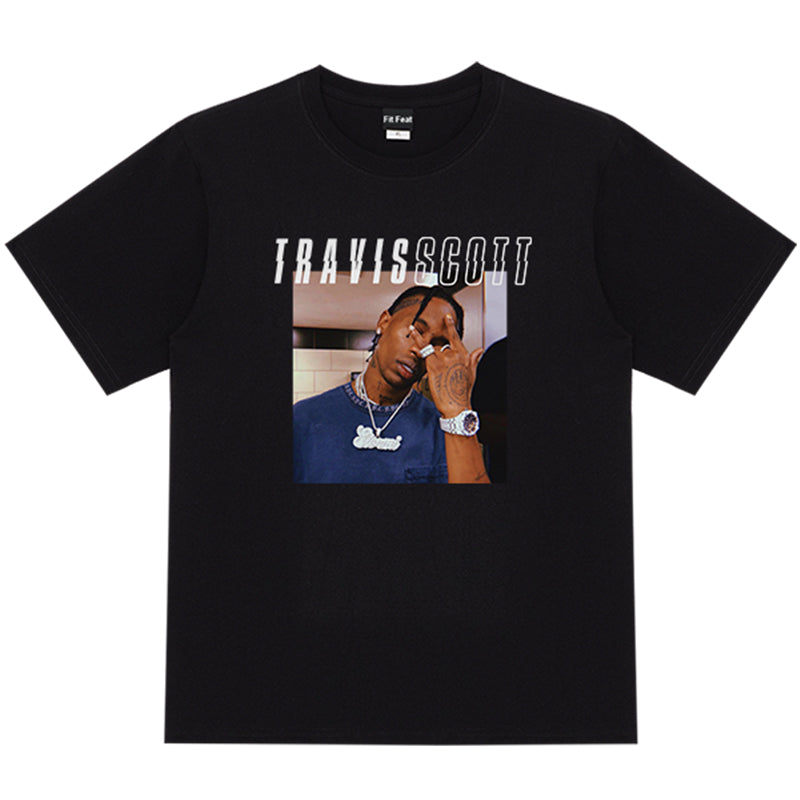 Travis Scott Street Hip-hop Ins Super Hot Jacques Webster Rap Rap Short-sleeved T-shirt