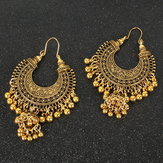 Bell Tassel Earrings Diamond Lens Earrings Vintage Earrings Bell Earrings Earrings