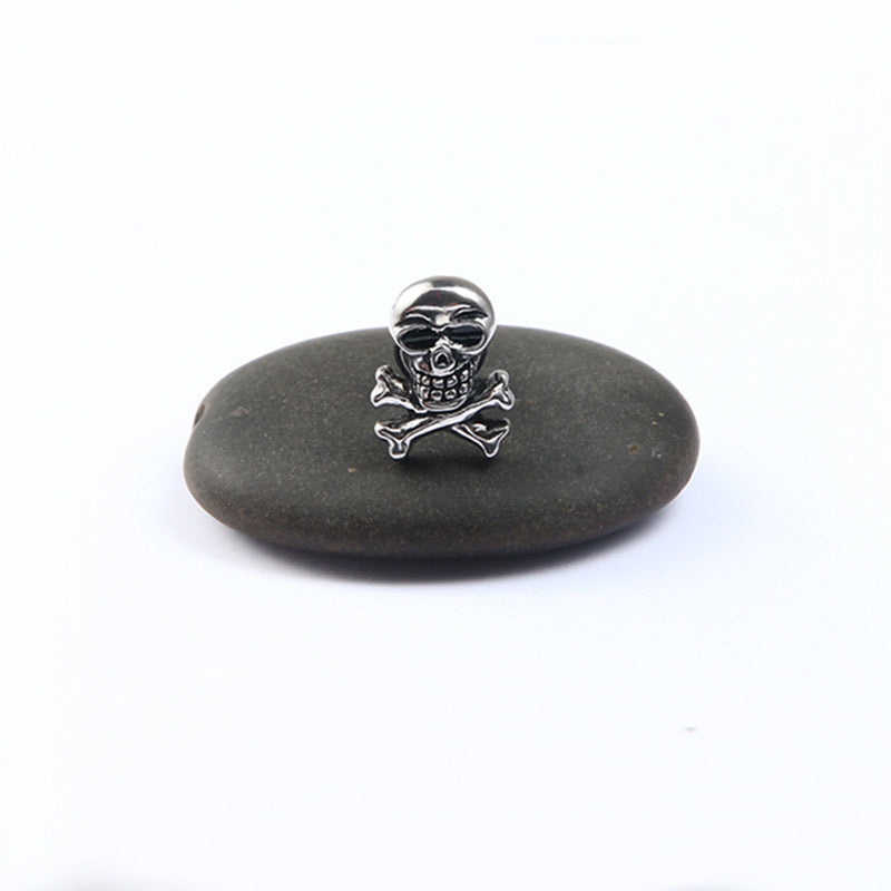 Titanium Steel Skull Punk Rock  Dumbbell Earring Jewelry