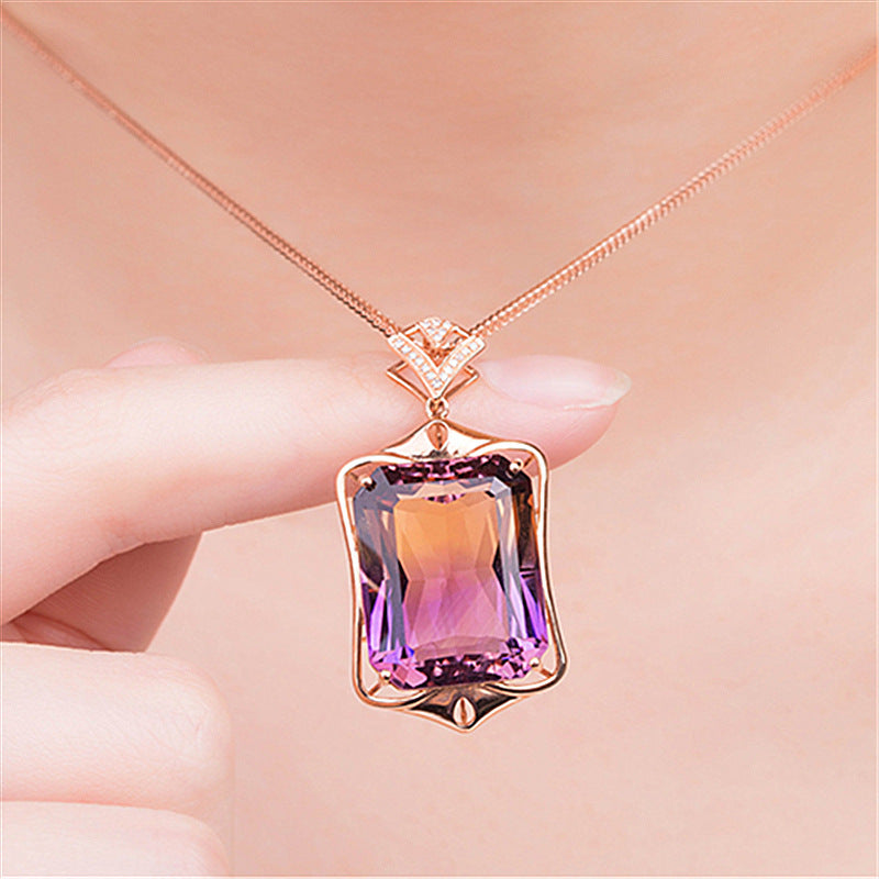 Unique All-Match Pendant Amethyst Crystal Pendant