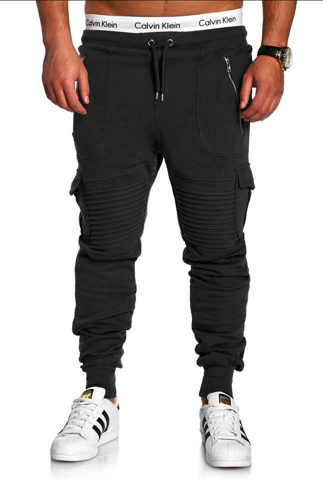 S.M. Men's Striped Zipper Sweatpants