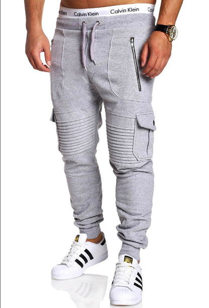 S.M. Men's Striped Zipper Sweatpants