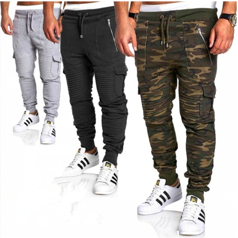 S.M. Men's Striped Zipper Sweatpants