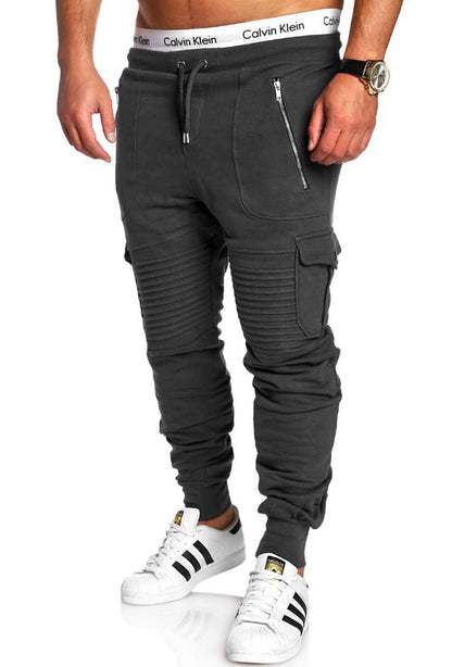 S.M. Men's Striped Zipper Sweatpants