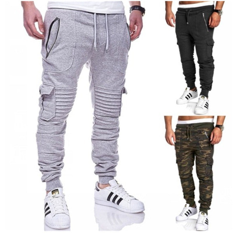 S.M. Men's Striped Zipper Sweatpants