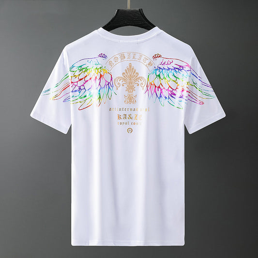 S.M. Men's Hot Stamping Fashion Short Sleeved T Shirt