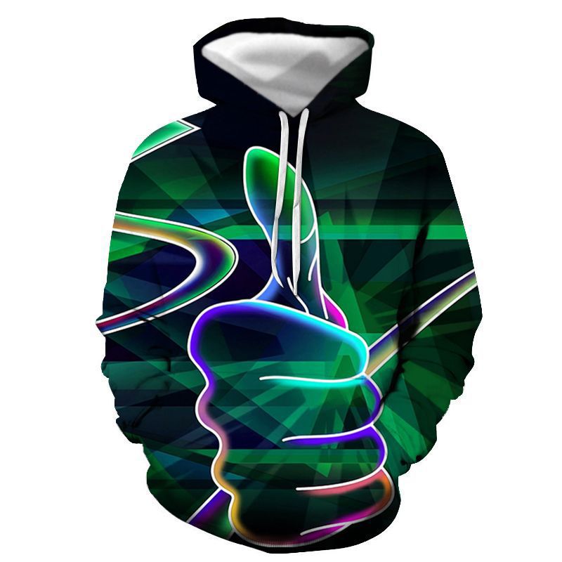 a hoodie with a picture of a hand holding a knife