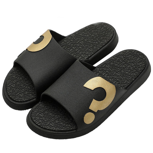 Home Men Slippers Summer Beach Question Mark Indoor Male Slides Soft Bottoms Non-slip Men's Shoes