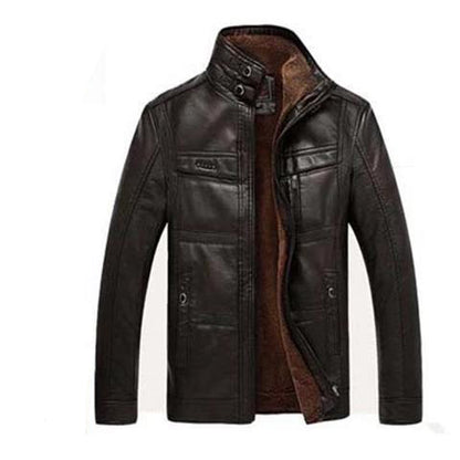 S.M. Men's Leather  Down Biker Jacket