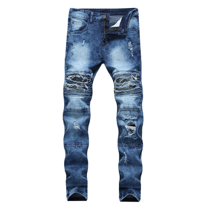 S.M.  Slim Fit Small Straight ripped Stretch Men's jeans