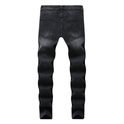 S.M.  Slim Fit Small Straight ripped Stretch Men's jeans
