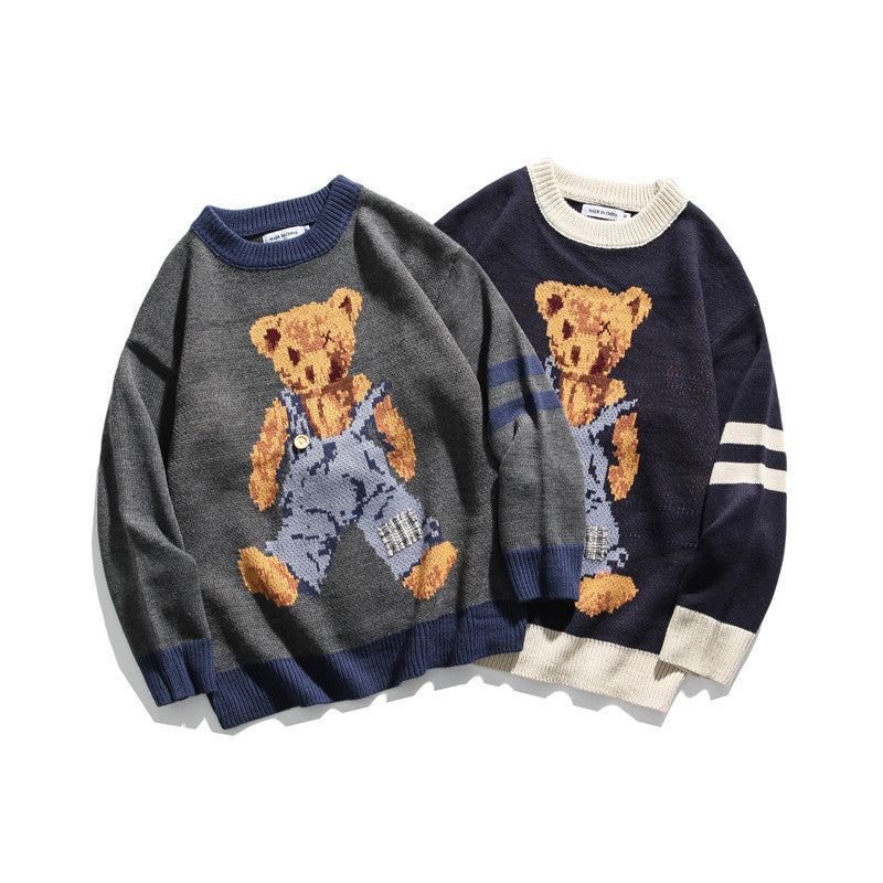 Sweater Male Couple Hong Kong Flavor Bf Cartoon Autumn And Winter Sweater