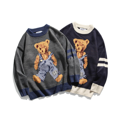 Sweater Male Couple Hong Kong Flavor Bf Cartoon Autumn And Winter Sweater