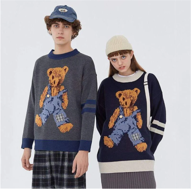 Sweater Male Couple Hong Kong Flavor Bf Cartoon Autumn And Winter Sweater