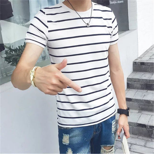 S.M. Men's Striped T-SHIRT