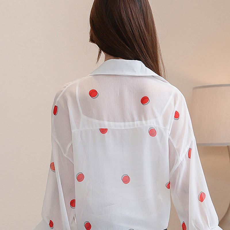 Fashion Printed Chiffon Sun Protection Clothing Women Cardigan S.W.