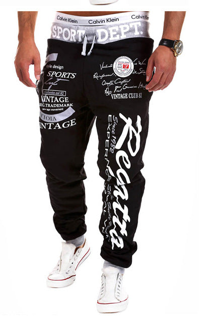 S.M. Men's Graphic Letter Print Loose Joggers