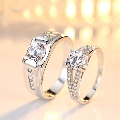 Romantic Couples Silver Plated engagement set