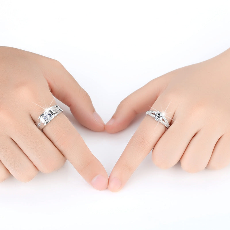 Romantic Couples Silver Plated engagement set