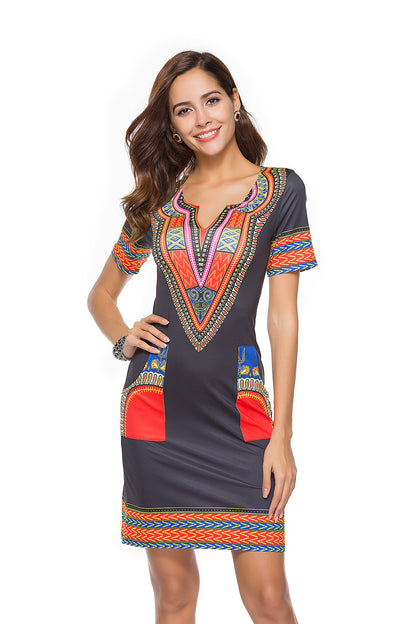 F.J.C. women's Dashiki fitted dress S.W.