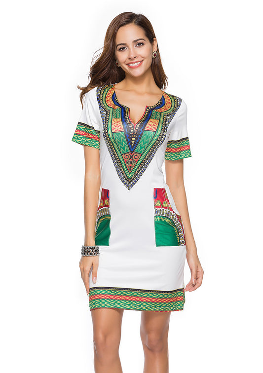 F.J.C. women's Dashiki fitted dress S.W.