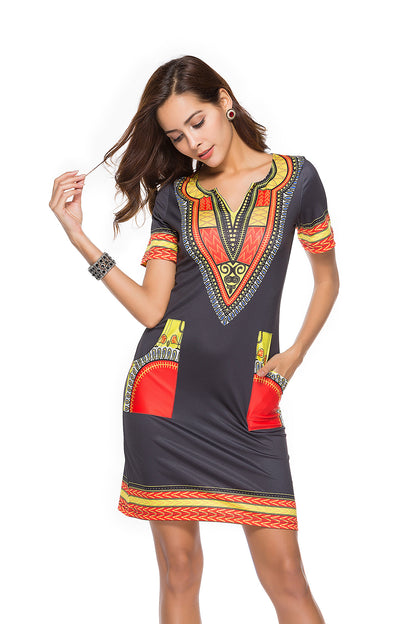 F.J.C. women's Dashiki fitted dress S.W.