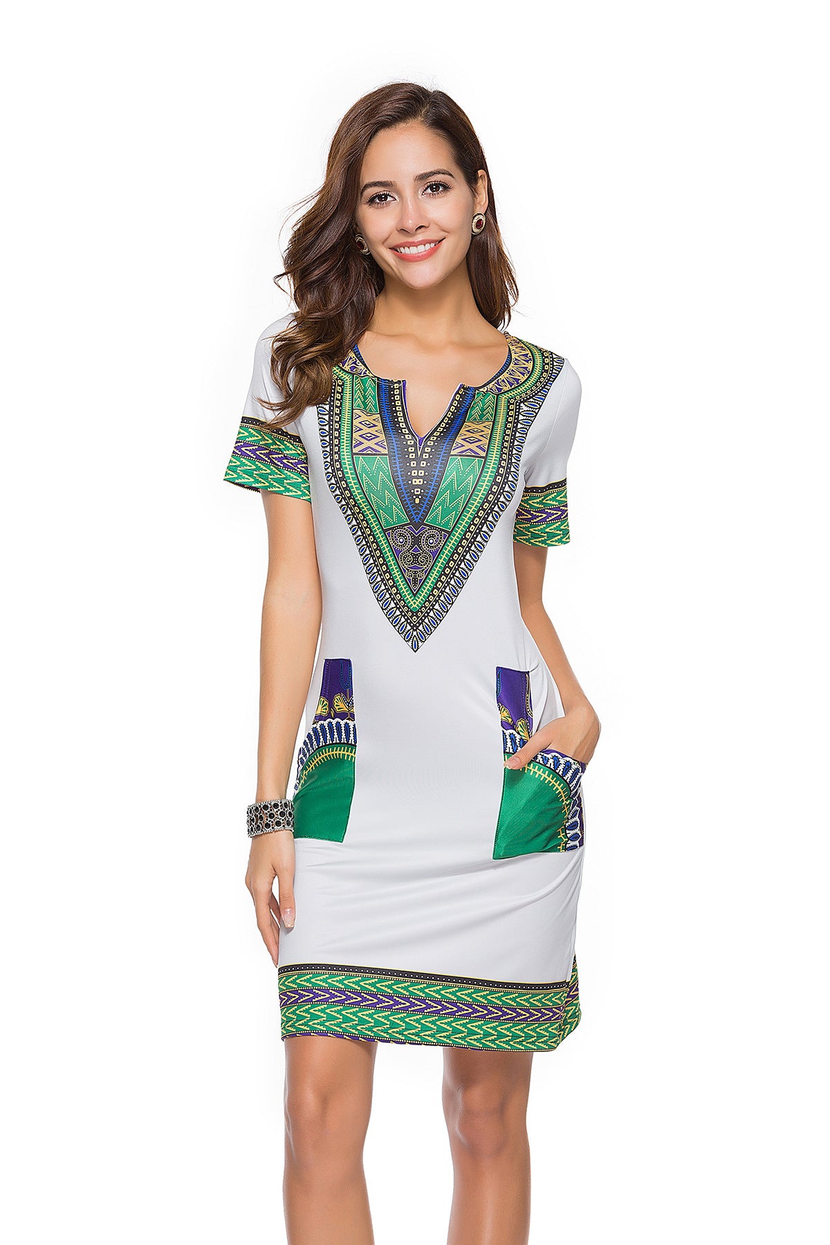 F.J.C. women's Dashiki fitted dress S.W.