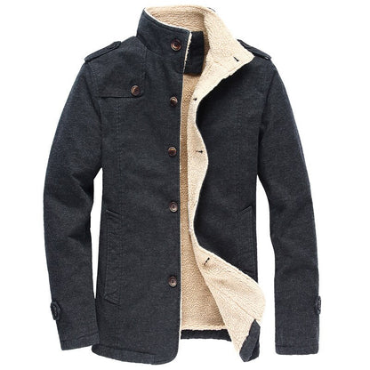 Medium-length fleece coat coat