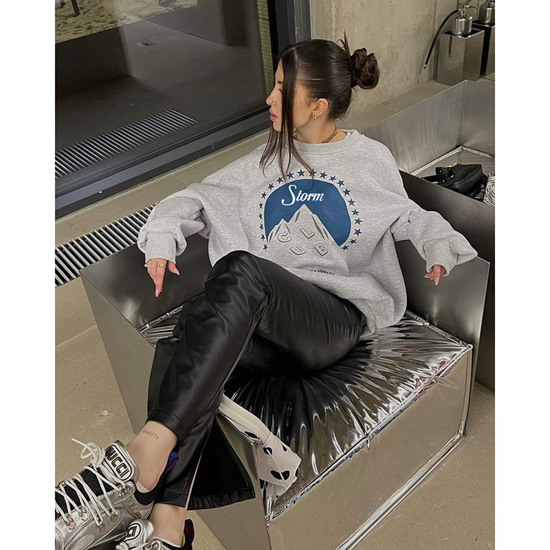 S.W. "Storm Club"  Graphic Print Crew Neck women's Sweatshirt