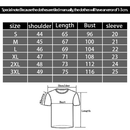 F.J.C. S.M. Digital Printing Casual Round Neck Short Sleeved T-shirt