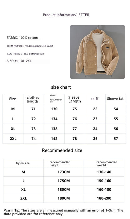 Puffer Jacket Coat Outerwear Top Male