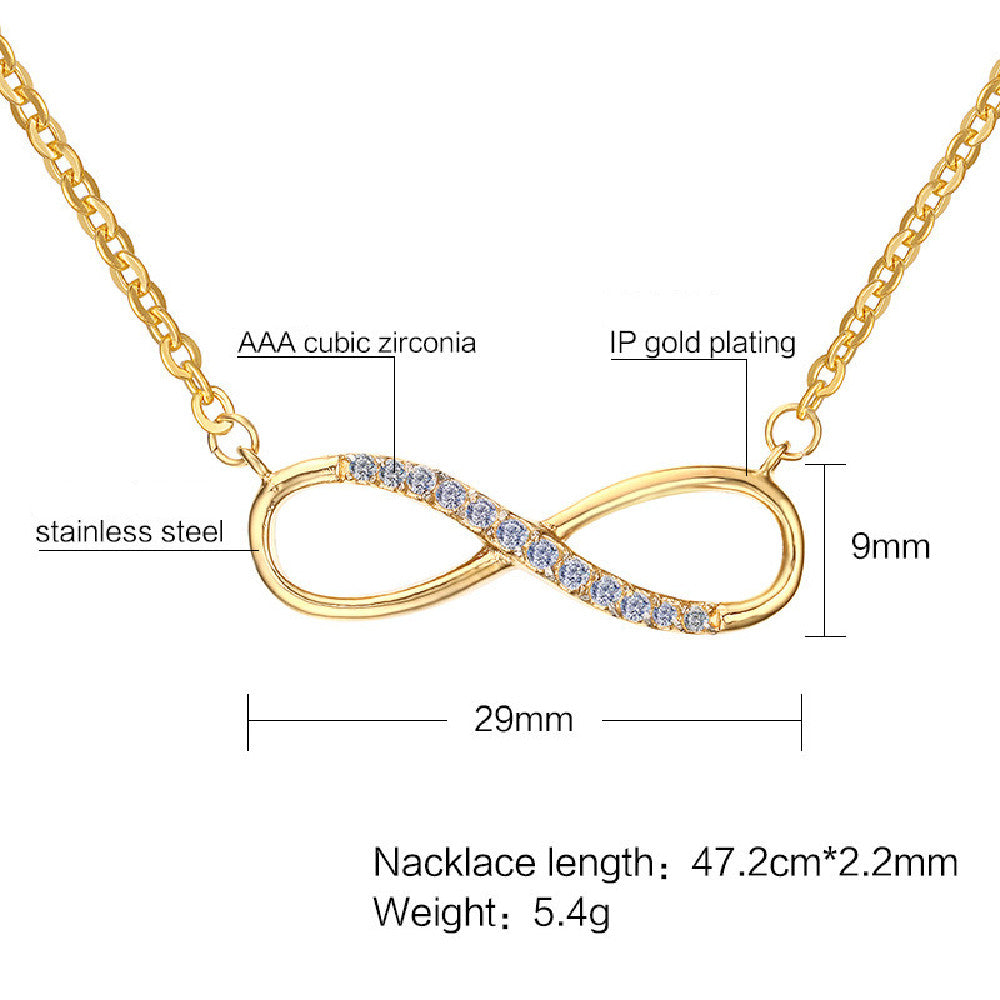 Fashion Stainless Steel Zircon Necklace