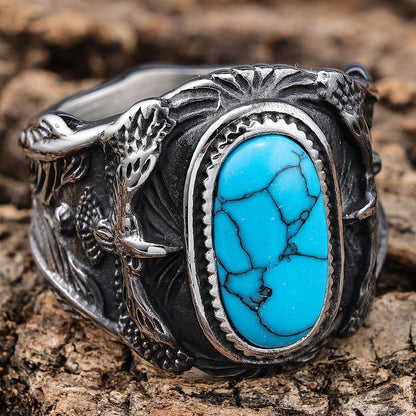 Personalized Turquoise Ring Eagle Turquoise Ring