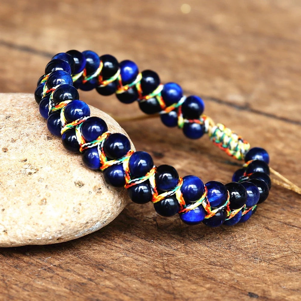 Hand-woven Adjustable Tiger-eye Bracelet