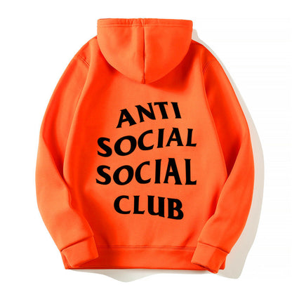 S.M.  Anti-Social Club Men's Hooded Letter Printing Casual Sweatshirt