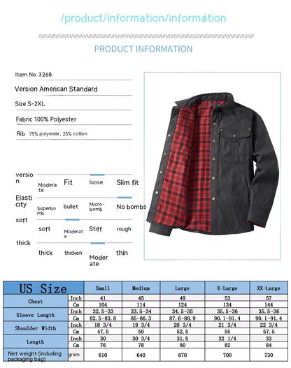 S.M.   Flannel Casual Retro Western Style Jacket