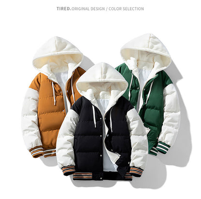 S.M.  Thick Down Cotton Jacket With Hood And Two Pieces