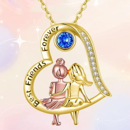 Forever Heart And Diamond Two-tone Pendant Necklace