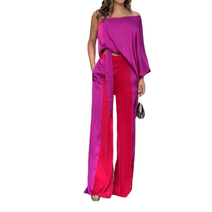 S.W.    Solid Color Top Pants Suit