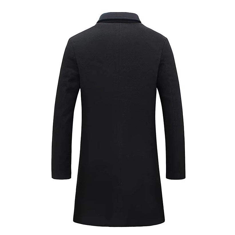 S.M.  Woolen Coat Men's Mid-length Trench Coat Multi-color