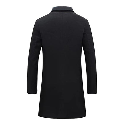 S.M.  Woolen Coat Men's Mid-length Trench Coat Multi-color