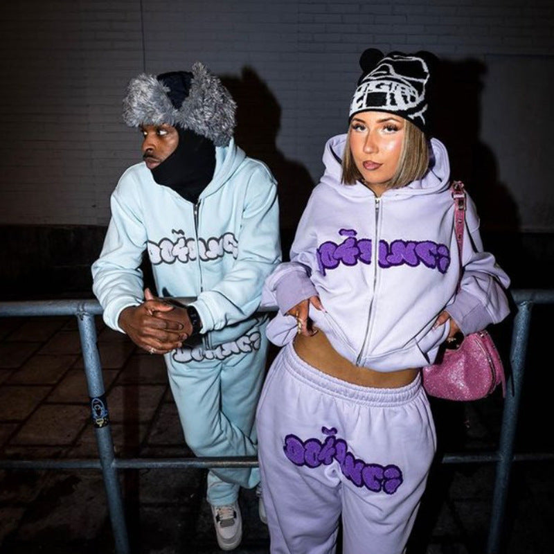 S.M. Couples Fashion Hooded Casual Sweatsuit.  S.W - Look fashion Savvy with AFFORDABILITY in mind.