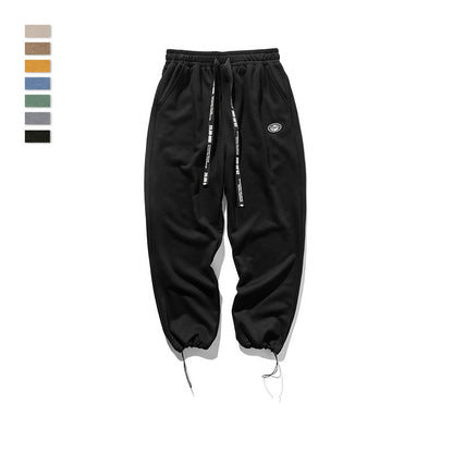 Men's SOLID COLOR Drawstring  stretch sweatpants S.M.