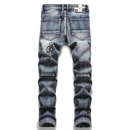 Men's Skinny  "UNITY" EMBROIDERED Jeans S.M.