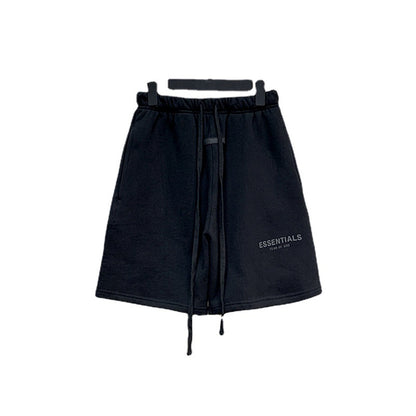 S.M. FOG Fear Of God Essentials double line High Street loose reflective letter print shorts