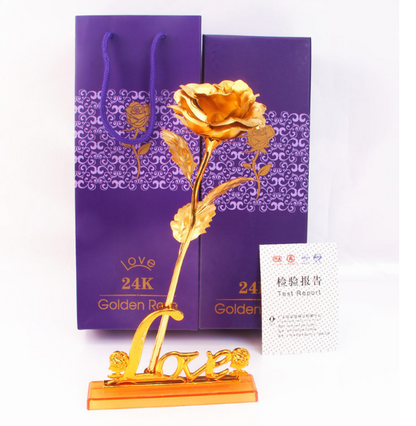 S.B. gold rose gift bag