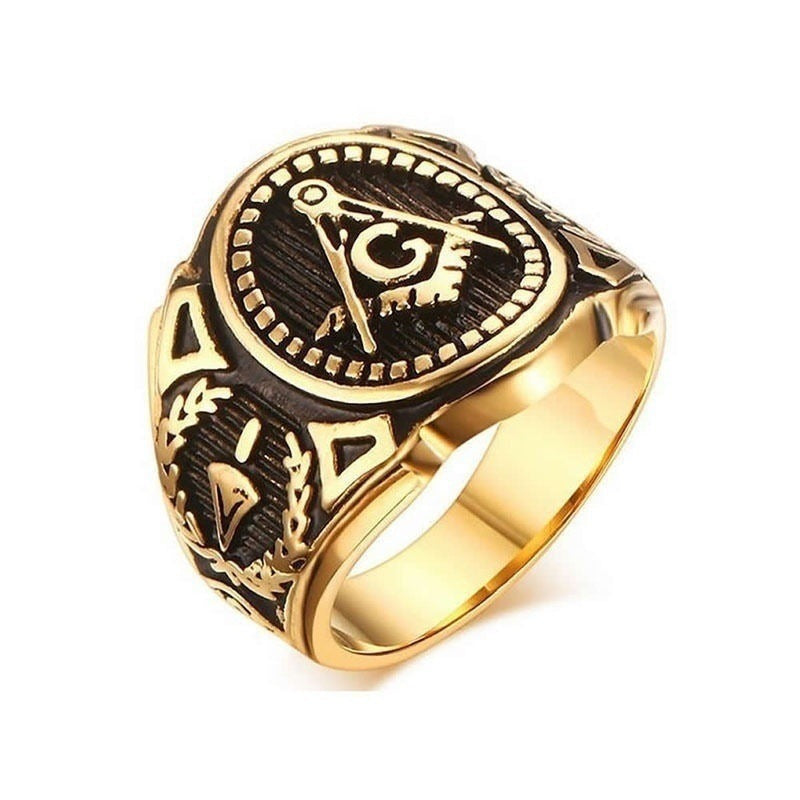 Fashion Punk Ring Domineering Men's Hip Hop Ring Creative Exaggerating Retro Hand Jewelry