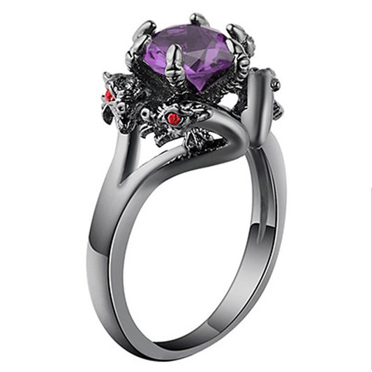 Colored Zirconia Black Faucet Ring